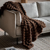 Ribbed Faux Fur Throw – Chocolate